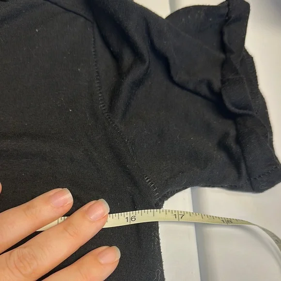 We The Free Black Semi Sheer High Low V-Neck Short Sleeve Tee - Picture 6 of 7